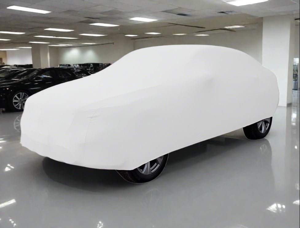 SUV_premium_car_cover_in_white ##carcover## ##bespokecarcover## ##outdoorcarcover##